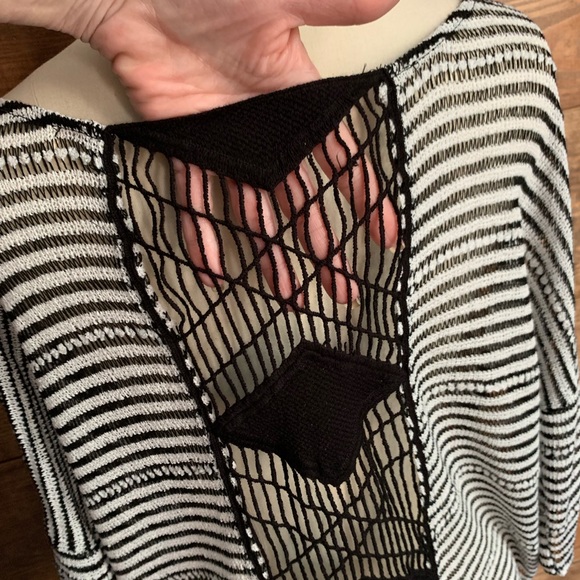 Painted Threads Black & White Striped Sweater - Picture 4 of 6